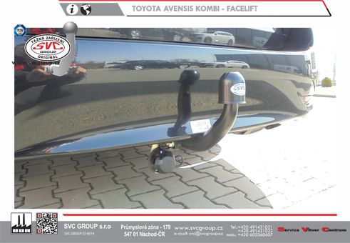 Tažné zařízení Avensis Combi  T27
Maximální zatížení 75 kg
Maximální svislé zatížení bottom kg
Katalogové číslo 001-254