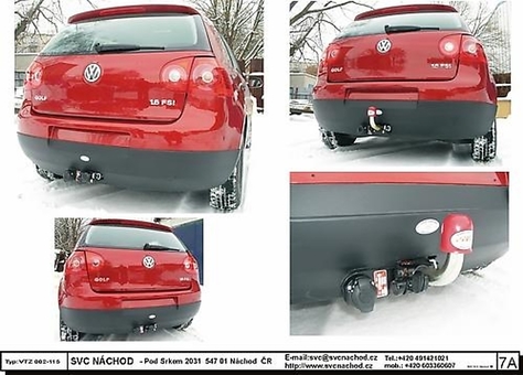 Tažné zařízení VW Golf V + Golf Plus
Maximální zatížení 75 kg
Maximální svislé zatížení bottom kg
Katalogové číslo 002-115