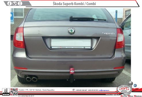 Tažné zařízení Škoda Superb Combi 2009 - 2015
Maximální zatížení 100 kg
Maximální svislé zatížení bottom kg
Katalogové číslo 001-268