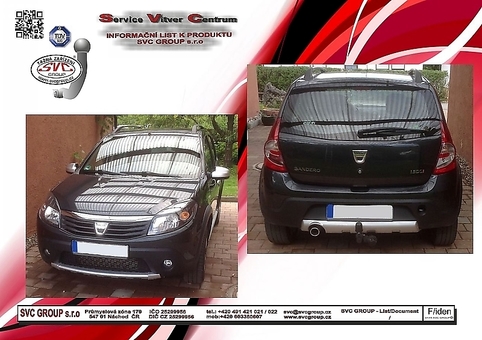 Tažné zařízení Dacia Sandero 2008 - 2012
Maximální zatížení 75 kg
Maximální svislé zatížení bottom kg
Katalogové číslo 002-232