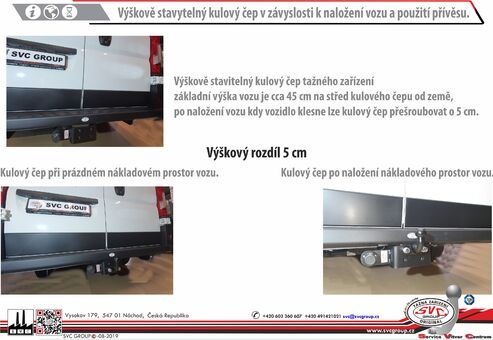 Tažné zařízení Peugeot Boxer
Maximální zatížení 3200kg
Maximální svislé zatížení 180 kg
Katalogové číslo 104-020