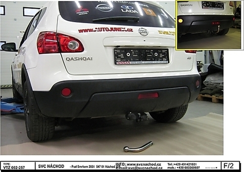 Tažné zařízení Nissan Qashqai +2, 2006-2017
Maximální zatížení 100 kg
Maximální svislé zatížení bottom kg
Katalogové číslo 002-257