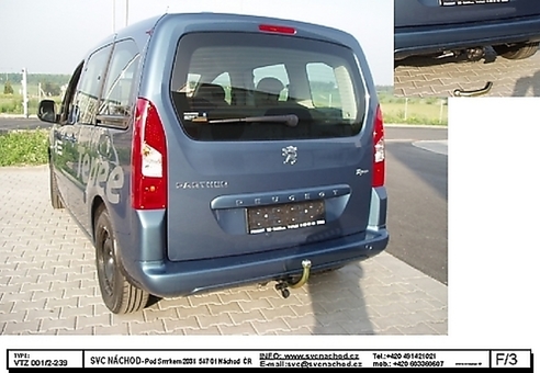 Tažné zařízení Peugeot Partner L2
Maximální zatížení 95 kg
Maximální svislé zatížení bottom kg
Katalogové číslo 102-229