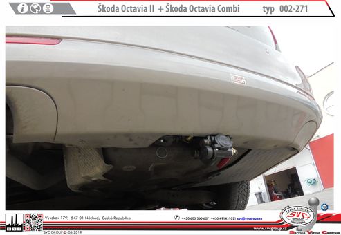 Tažné zařízení Škoda Octavia Combi II
Maximální zatížení 100 kg
Maximální svislé zatížení bottom kg
Katalogové číslo 002-271