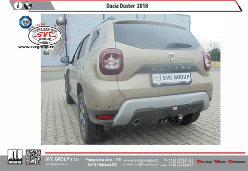Tažné zařízení Dacia Duster
Maximální zatížení 75 kg
Maximální svislé zatížení bottom kg
Katalogové číslo 001-275
