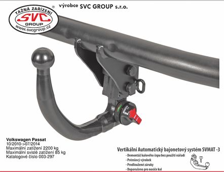 Tažné zařízení VW Passat Combi 2010 - 2014
Maximální zatížení 85 kg
Maximální svislé zatížení bottom kg
Katalogové číslo 003-297