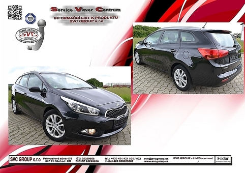 Tažné zařízení Kia Cee´d Combi 2012 - 2018
Maximální zatížení 75 kg
Maximální svislé zatížení bottom kg
Katalogové číslo 001-337