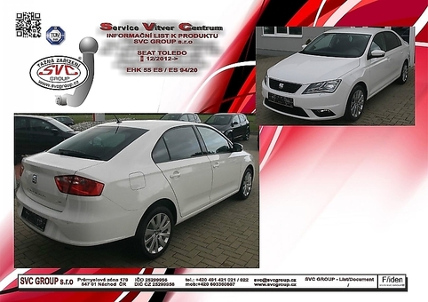 Tažné zařízení Seat Toledo 2012 -
Maximální zatížení 75 kg
Maximální svislé zatížení bottom kg
Katalogové číslo 701-003