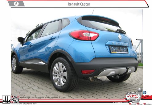 Tažné zařízení Renault Captur
Maximální zatížení 75 kg
Maximální svislé zatížení bottom kg
Katalogové číslo 001-352