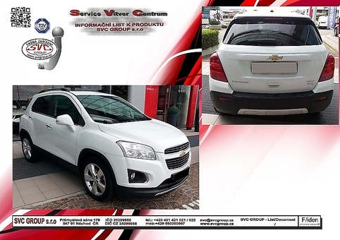 Tažné zařízení Chevrolet  Trax  2013-
Maximální zatížení 75 kg
Maximální svislé zatížení bottom kg
Katalogové číslo 001-354