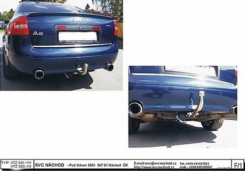 Tažné zařízení Audi A6 Sedan pro 4x4 (97->04)
Maximální zatížení 85 kg
Maximální svislé zatížení bottom kg
Katalogové číslo 001-111