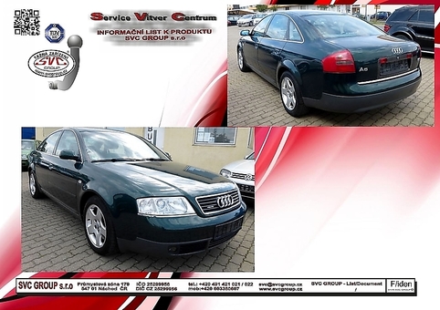 Tažné zařízení Audi A6 Sedan pro 4x4 (97->04)
Maximální zatížení 85 kg
Maximální svislé zatížení bottom kg
Katalogové číslo 001-111