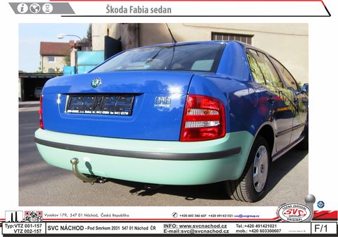 Tažné zařízení Škoda Fabia Sedan 2000 - 2007
Maximální zatížení 75 kg
Maximální svislé zatížení bottom kg
Katalogové číslo 001-094