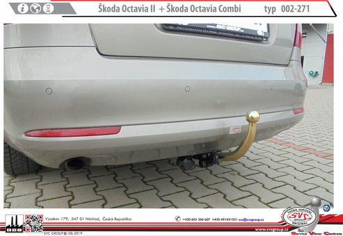 Tažné zařízení Škoda Octavia Sedan II
Maximální zatížení 100 kg
Maximální svislé zatížení bottom kg
Katalogové číslo 002-271