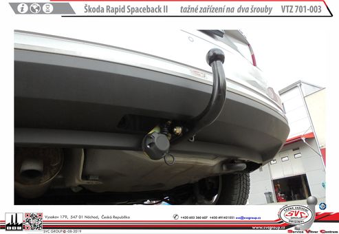 Tažné zařízení Škoda Rapid Spaceback 2013 -
Maximální zatížení 75 kg
Maximální svislé zatížení bottom kg
Katalogové číslo 701-003