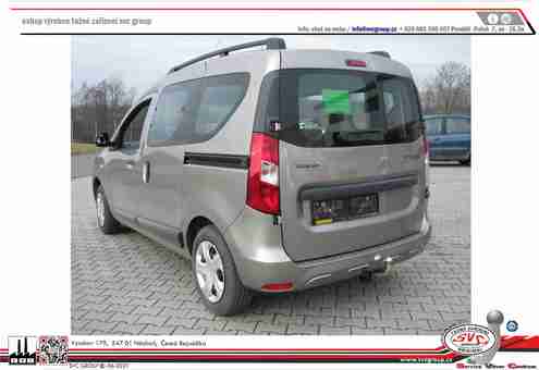 Tažné zařízení Dacia Dokker
Maximální zatížení 75 kg
Maximální svislé zatížení bottom kg
Katalogové číslo 002-361