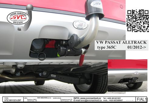 Tažné zařízení VW Passat Alltrack 2012 - 2014
Maximální zatížení 85 kg
Maximální svislé zatížení bottom kg
Katalogové číslo 002-297