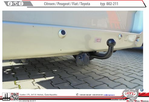 Tažné zařízení Toyota Proace 2013-2016
Maximální zatížení 75 kg
Maximální svislé zatížení bottom kg
Katalogové číslo 001-211