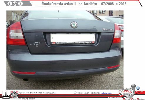 Tažné zařízení Škoda Octavia Sedan 2008 - 2013
Maximální zatížení 100 kg
Maximální svislé zatížení bottom kg
Katalogové číslo 003-138