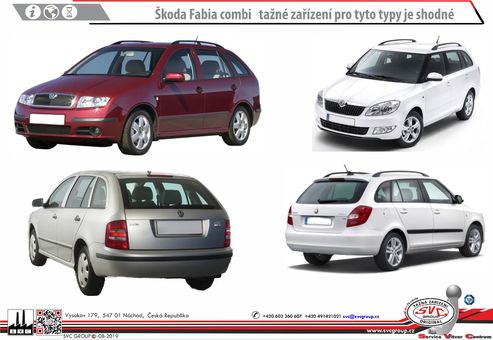 Tažné zařízení Škoda Fabia Combi 2007-2015
Maximální zatížení 85 kg
Maximální svislé zatížení bottom kg
Katalogové číslo 701-002