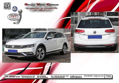 Tažné zařízení Passat Alltrack vč. 4-Motion B8
Maximální zatížení 120 kg
Maximální svislé zatížení bottom kg
Katalogové číslo 003-378