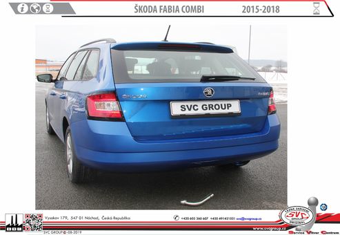 Tažné zařízení Fabia Combi 2015-2018
Maximální zatížení 85 kg
Maximální svislé zatížení bottom kg
Katalogové číslo 002-379