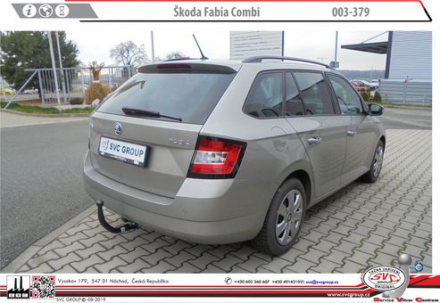 Tažné zařízení Škoda Fabia Combi  2015-2018
Maximální zatížení 85 kg
Maximální svislé zatížení bottom kg
Katalogové číslo 003-379