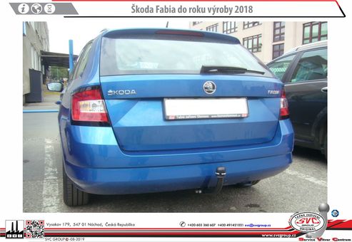 Tažné zařízení Škoda Fabia III 2014-2018
Maximální zatížení 85 kg
Maximální svislé zatížení bottom kg
Katalogové číslo 001-374
