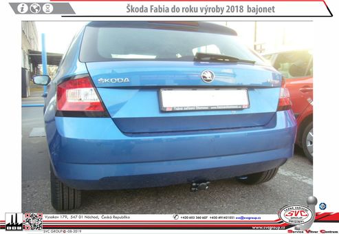 Tažné zařízení Škoda Fabia III 2014-2018
Maximální zatížení 85 kg
Maximální svislé zatížení bottom kg
Katalogové číslo 002-374