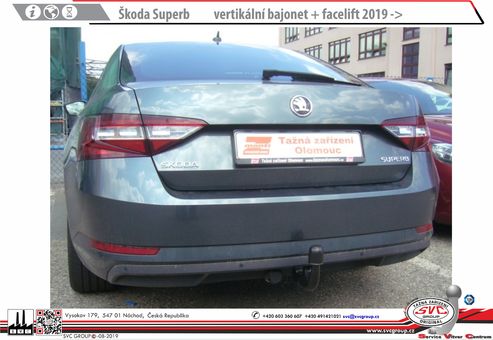 Tažné zařízení Škoda Superb 2015-
Maximální zatížení 120 kg
Maximální svislé zatížení bottom kg
Katalogové číslo 003-378