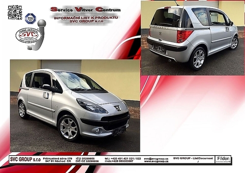 Tažné zařízení Peugeot 1007
Maximální zatížení 48 kg
Maximální svislé zatížení bottom kg
Katalogové číslo 002-050