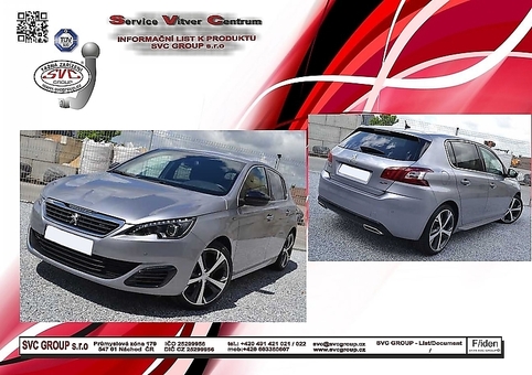 Tažné zařízení Peugeot 308
Maximální zatížení 100 kg
Maximální svislé zatížení bottom kg
Katalogové číslo 001-419