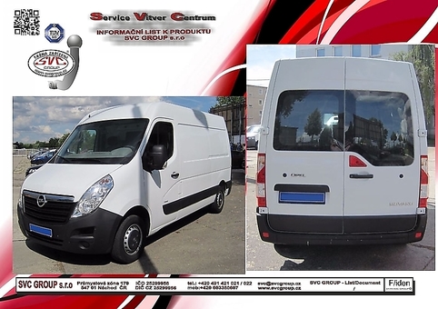 Tažné zařízení Opel Movano 2010 - 2018-
Maximální zatížení 120 kg
Maximální svislé zatížení bottom kg
Katalogové číslo 1.004-273