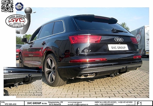 Tažné zařízení Audi Q7 2015->
Maximální zatížení 180 kg
Maximální svislé zatížení bottom kg
Katalogové číslo 001-418