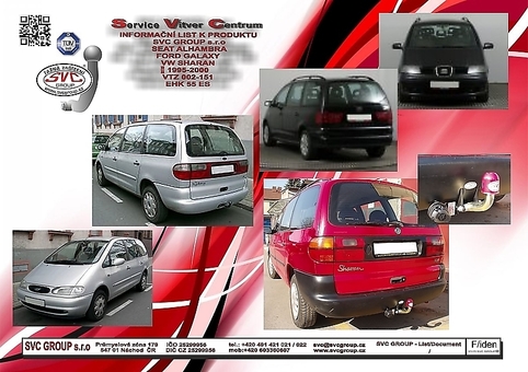 Tažné zařízení Seat Alhambra  1996 -2000
Maximální zatížení 85 kg
Maximální svislé zatížení bottom kg
Katalogové číslo 001-151