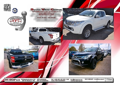 Tažné zařízení Mitsubishi L200
Maximální zatížení 195 kg
Maximální svislé zatížení bottom kg
Katalogové číslo 002-426
