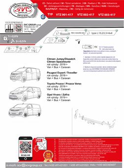 Tažné zařízení Peugeot Traveller 2016 -
Maximální zatížení 120 kg
Maximální svislé zatížení bottom kg
Katalogové číslo 002-417