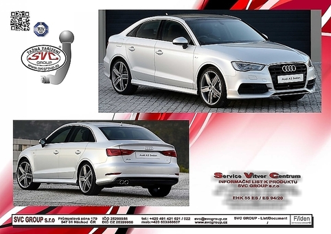 Tažné zařízení Audi A3 Sedan 2013-
Maximální zatížení 85 kg
Maximální svislé zatížení bottom kg
Katalogové číslo 001-348