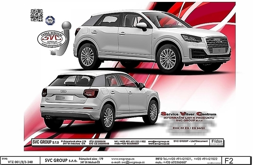 Tažné zařízení Audi Q2 2016-
Maximální zatížení 85 kg
Maximální svislé zatížení middle_bottom_prep kg
Katalogové číslo 003-348