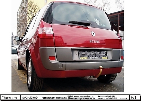 Tažné zařízení Renault Scenic  2003 - 2009
Maximální zatížení 75 kg
Maximální svislé zatížení bottom kg
Katalogové číslo 001-179