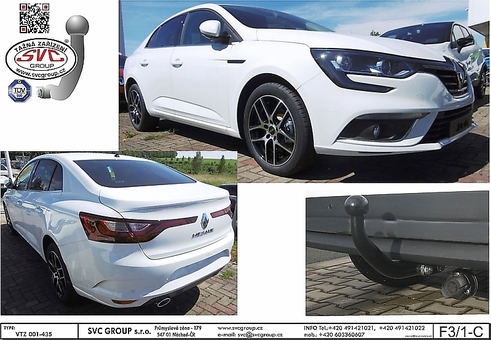 Tažné zařízení Megane Grand Coupe Typ IV. Sedan K9
Maximální zatížení 95 kg
Maximální svislé zatížení bottom kg
Katalogové číslo 001-435