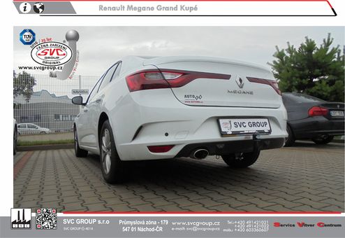 Tažné zařízení Renault Megane Grand Coupe 2016 +
Maximální zatížení 95 kg
Maximální svislé zatížení bottom kg
Katalogové číslo 003-435