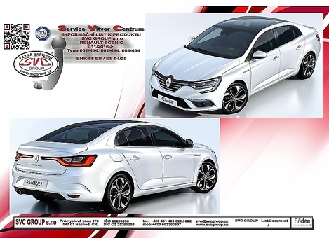 Tažné zařízení Renault Megane Grand Coupe 2016 +
Maximální zatížení 95 kg
Maximální svislé zatížení bottom kg
Katalogové číslo 003-435