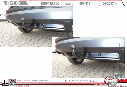 Tažné zařízení Škoda Karoq 2017 -
Maximální zatížení 145 kg
Maximální svislé zatížení middle_bottom_prep kg
Katalogové číslo 001-416
