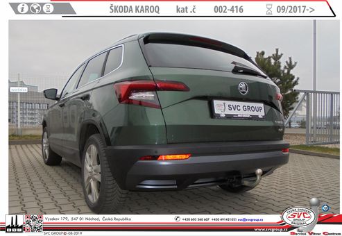 Tažné zařízení Škoda Karoq  2017 -
Maximální zatížení 145 kg
Maximální svislé zatížení middle_bottom_prep kg
Katalogové číslo 002-416