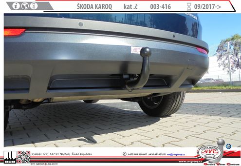 Tažné zařízení Škoda Karoq
Maximální zatížení 145 kg
Maximální svislé zatížení bottom kg
Katalogové číslo 003-416