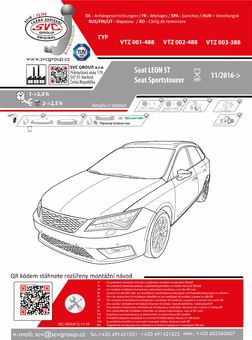 Tažné zařízení Seat Leon ST 2016 - 03/2020
Maximální zatížení 115 kg
Maximální svislé zatížení middle_bottom_prep kg
Katalogové číslo 1.001-350