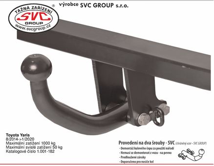 Tažné zařízení Yaris HB  S13
Maximální zatížení 50 kg
Maximální svislé zatížení bottom kg
Katalogové číslo 1.001-182