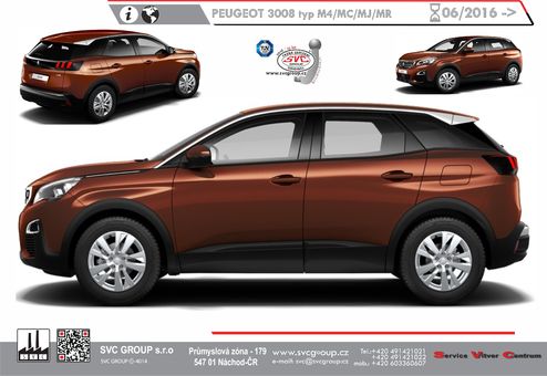 Tažné zařízení Peugeot 3008  a Crossway 2016 -
Maximální zatížení 100 kg
Maximální svislé zatížení bottom kg
Katalogové číslo 002-459