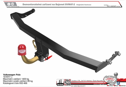 Tažné zařízení VW Polo 2017+
Maximální zatížení 85 kg
Maximální svislé zatížení bottom kg
Katalogové číslo 2.002-466